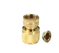 Générique Raccord De Tuyau Adaptateur De Mamelon Rapide Jiont en Laiton 1/2" 3/4" Mâle/Femelle 16,0 Mm for Tuyau D'arrosage Et Robinet(F-Euro-Female)