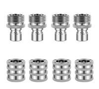 Générique Raccord De Tuyau Raccord Rapide for Tuyau D'arrosage, 8/4 Pièces, 3/4 Po, Connecteur Femelle Et Mâle en Acier Inoxydable, Adaptateur for Pompe De Nettoyeur Haute Pression(8PCS Type2)