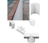 Générique Raccords Gouttière PVC Demi-Ronde, Évacuation Eau de Pluie | Tube UPVC pour Toiture, Jonction, Té, Sortie, Bouchon et Coude, Projet Sur Mesure(White,50mm/1.97")