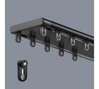 Générique Rail de Plafond pour Rideaux - Système de Rail en Aluminium à Fixation au Plafond pour séparations de pièces, Rails coulissants, Blanc, Ideal & Decor (Noir, 6,6 m / 21,7 pi)