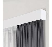 Générique Rail de Rideau Coulissant Silencieux sur Mesure - Double Tringle pour Salon et Appartement, Longueur Ajustable, cantonnière Incluse - Idéal pour Une décoration intérieure Moderne