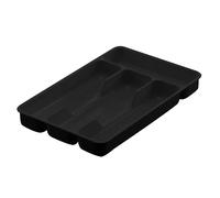 Générique Range Couverts pour Tiroir, Organisateur de Couverts en Plastique, 4 Compartiments, Rangement Ustensiles Bac de Rangement Couvert pour Cuillères Fourchettes Couteaux Vaisselle (Noir)