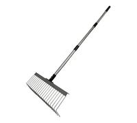 Générique Râteau à Feuilles Professionnel pour Jardin, Pelouse et Aménagement Paysager, avec Dents en Forme Manche Ergonomique pour Le Jardinage. , 125 Cm 3 Sections