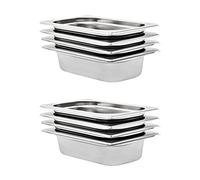 Générique Récipients Gastronorm 8 pcs GN 1/4 65 mm Acier Inoxydable,Bacs pour Tables Chaudes,50901