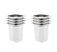Générique Récipients Gastronorm 8 pcs GN 1/6 200 mm Acier Inoxydable,Bacs pour Tables Chaudes,50909