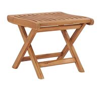 Générique Repose-Pied Pliable en Bois de Teck Solide 46,5x49x41,5 cm, Tabouret supplémentaire et Table d'appoint Pliante pour Jardin