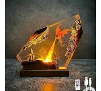 Générique Resin Art Lamp-Dragon Fire-Breathing Scene with Castle, Multi-Color LED Handmade Night Light with USB Port, Unique Gift for Husband,Boyfriend,Fantasy Enthusiast Collectibles