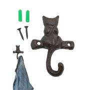 Générique Retro Animal Cast Iron Cat Wall Hanging Hook Rack, Cast Iron Hooks - Wall Hooks,antique Hanger, Home Storage Mounting Organizer For Coats Keys Tools