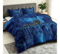 Générique Rétro Couette légère Enveloppe en Microfibre Douce-Bleu | Train Pont En Pierre LuciolesCouette Enveloppe en Microfibre Douce au Toucher - Lavable en Machine 220x260 cm