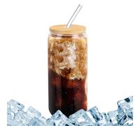 Générique Reusable Glass Straw Tumbler, 16oz Clear Leakproof Cup, Drinkware For Coffee Tea Juice And Cocktails, Transparent Glass With Secure Closure Cup, Beer Tea Party Summer