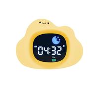 Générique Réveil Enfant éducatif Jour/Nuit en Forme de Nuage Veilleuse Apprentissage au Sommeil 2 alarmes et Sons apaisants Luminosité de l’écran réglable
