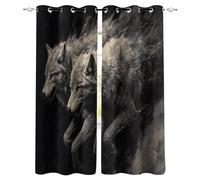 Générique Rideau Brise Vue 160X140cm(HxB) Loup Rideau occultant Petite fenetre Toile de fenêtre en Polyester pour Chambre Enfant, œillets Pratiques A263-1740