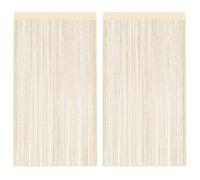 Générique Rideau en Fils Crème 2 pcs - 140 x 250 cm | Séparateur de Pièce Décoration Porte & Fenêtre Tissu Polyester 100% Lavable | Ajustable - Idéal pour Salon