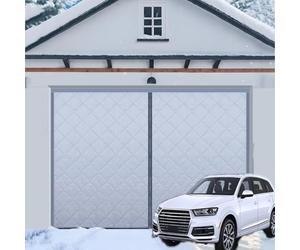 Générique Rideau Isolant Magnétique pour Porte De Garage,Moustiquaire d'hiver,Rideau De Porte Suspendu,Rideau Thermique,Protection Contre Le Froid,Protection pour Porte De Garage,Gris,W274xH244cm