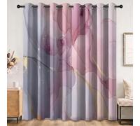 Générique Rideau Occultant, Abstrait Fantaisie Éclaboussures Effet Marbre Rose Motif Rideaux Thermiques à Oeillets, Imprimé Rideaux pour Salon Chambre Fenetre Décoration, 67.5 L x 240 H cm