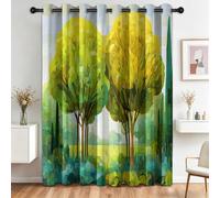 Générique Rideau Occultant Dessin animé, Lot de 2 Rideaux Thermique Isolant à Oeillets Plante Arbre Vibrant - Rideaux de Fenêtre Occultants pour Chambre Salon Fenetre140 X 260 cm (L x H)