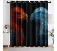 Générique Rideau Occultant Fantaisie Abstrait, Lot de 2 Rideaux Thermique Isolant à Oeillets Aigle Animal - Rideaux de Fenêtre Occultants pour Chambre Salon Fenetre140 X 260 cm (L x H)
