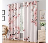 Générique Rideau Occultant Fleurs de Cerisier, Rideaux Rose Fleurs, Rideau Thermique Anti Froid pour Salon Chambre Decoration, Lot de 2 Draperies Intérieur 140x200 cm PW&44