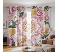 Générique Rideau Occultant Mandala Rose 75x166 Lot de 2, Décoration