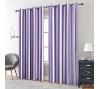 Générique Rideau Occultant Rayures Violet, Rideaux Thermiques Anti Chaleur 117x137 (L x H) 2 Panneaux, Motif Moderne Abstrait, Decoration Chambre Salon Fenetre, avec Oeillets MX52
