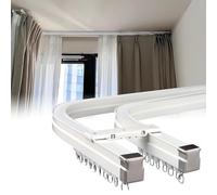 Générique Rideau Pliable à Double Rail Courbé, Séparateur Flexible pour Salle De Bain Et Chambre, Portière Intérieure Moderne Et Élégante(Size:230cm (7.5ft),Color:Support Mural)