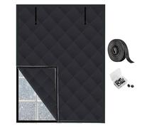 Générique Rideau Thermique 3 Couches Kits D'isolation, pour Fenêtres Anti Froid Imperméable 80 100 120 180 200 cm Film Isolant de Fenêtre Épaissie pour Portes Cave Balcon,Noir,35x59in/90x150cm