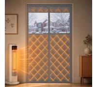 Générique Rideau Thermique Magnétique avec Fenêtre de Vue, Isolant | Bande Hook and Loop Extra-Large, Haute Durabilité, Isolation Thermique Hiver et Été(Gris,Fit Door Size 240"*210cm)
