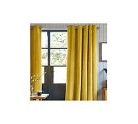 Générique Rideau Velours 100% Polyester - Jaune - 140x250 cm