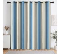 Générique Rideaux Côtier Rayures occultants, Paire de Rideaux Rayures Verticales isolants thermiquement à œillets - Draperies de fenêtre pour Salon Chambre Salle à Manger 75 X 166 cm (L x H)