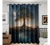 Générique Rideaux Motif Arbre de Vie 110x215 cm (LxH), Lot de 2