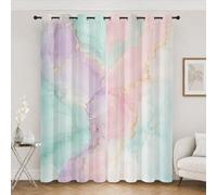 Générique Rideaux Occultant Art Fluide, à Oeillets, 2xL175xH260cm | Marbre Vert MentheRideaux Thermiques Isolants Anti-Froid et Chaleur, Anti-Bruit, pour Chambre, Salon, Décoration Intérieure