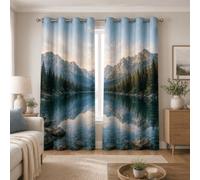 Générique Rideaux Occultant Montagnes, Lac à Oeillets, 2xL75xH166cm