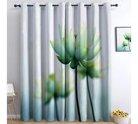 Générique Rideaux Opaques Thermiques Thème Minimaliste : Lotus Rideaux De Fenêtre D'Effet 3D Polyester Occultants & Isolation, pour Chambre Salon avec Œillets 2 Panneaux 91.5 x 214 cm, Vert Pâle