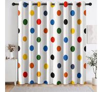 Générique Rideaux Pop Moderne occultants, Paire de Rideaux Pois Cercles isolants thermiquement à œillets - Draperies de fenêtre pour Salon Chambre Salle à Manger 110 X 215 cm (L x H)