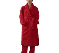 Générique Robe De Chambre Homme Polaire Chaude Peignoir Flanelle Longue Super Doux Chaud Luxe Tissu Kimono Hivers avec Capuche Ceinture pour Spa Sauna Vêtements De Nuit Peignoir Homme Coton
