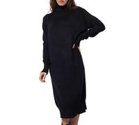 Générique Robe Pull en à col roulé, Manches Longues, Coupe Ample et décontractée, Couleur Unie, Style Tunique, idéale pour l'automne et l'hiver. Tenue Confortable et élégante. (Black, XL)