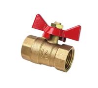 Générique Robinet à bille d'arrêt en laiton avec poignée papillon, for carburant, gaz, eau, huile, Air, filetage femelle bidirectionnel, 1/4 "3/8" 1/2 "3/4"(3/8",M-F)