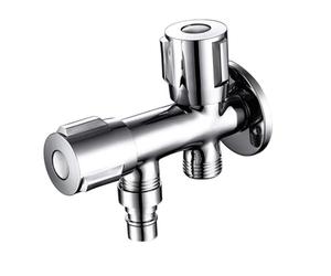 Générique Robinet D'arrêt Double Vannes en Acier Inoxydable Argenté, Étanche et Professionnel pour Machine à Laver et Lave-vaisselle, pour Usage Domestique Cuisine
