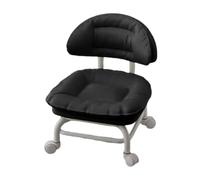 Générique Rolling Stool with Back, Compact Armless, Mini Chair with Casters | 20x13.78in Rolling Low Stool with Padded Seat for Home Office Studio Library Shop Workshop Cleaning