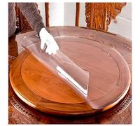 Générique Rond Cristal Nappe Transparente PVC Nappe Anti Tache 87cm Protection Plastique Table Lavable 1.5mm imperméable Film de Protection de Table sur Mesure pour l'intérieur et l'extérieur
