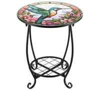 Générique Round Outdoor Table - Animal Metal Drink Desk | Decorative Patio Side Table, Weather Resistant Accent End Table, Sturdy Garden Beverage Stand | Compact Outdoor Furniture