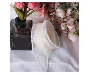 Générique Ruban Organza à bord de perles, 5 Yards, gaze, fil queue poisson, emballage for bricolage, Bouquet mariage, fournitures décoration for fête noël Pour l'emballage, la décoration(Beige)