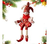 Générique s de Noël Clown à tête secouante 45 cm, décoration intérieure | de Noël pour fille pour vitrine, table d'entrée, étagère, bureau, fêtes et