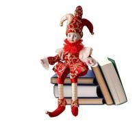 Générique s de Noël Clown à tête secouante 45 cm, décoration intérieure | fille de Noël pour vitrine, table d'entrée, étagère, bureau, fêtes et