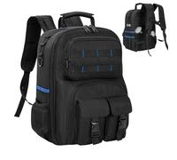 Générique Sac À Dos Robuste D'Outillage Organisateur À Base Rigide | Sac À Dos Pour Technicien Avec Plusieurs Poches Pour le technicien, charpentier, plombier, bricolage, extérieur, soudure
