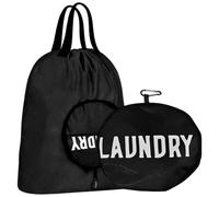Générique Sac de pour linge sale avec poignées 48x51cm imperméable pliable | avec fermeture à cordon, sac à linge sale pour la gym, le fitness, la plage, le camping et l'