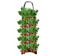 Générique Sac Fraise, Sacs De Plantation Fraises Respirante Suspension Verticale avec 4/6/8/10 Trous, Sac De Culture Potager, Sacs plantess en Tissu, Réutilisable pour Fraises, Légumes, Fleurs