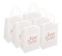 Générique Sacs pour mariage en papier blanc 6 pièces avec poignées pratiques, pochettes pour cadeaux invités lors de la fête nuptiale et fête des Mères, usage pour stockage et remplissage