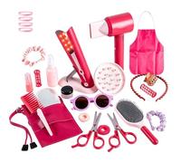 Générique Salon de Coiffure factice, avec sèche-Cheveux Tablier et Accessoires de Coiffure, Coffret Enfant avec Fer à friser, pour Filles Maison Voyage Maternelle Espace Jeux Fête Vacances
