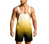 Générique Salopette en Jean pour Homme Short D'été Combinaison en Jean Salopette Cargo Baggy Pantalon de Travail Court Coupe Ample Vintage avec Poches